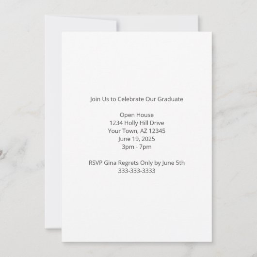 2025年モダン卒業のBoho Photo Class 招待状 (裏面)