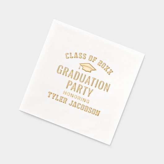 2025年モダン卒業カスタムパーティーのクラス 箔ナプキン (左)