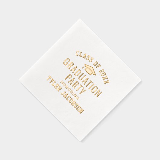 2025年モダン卒業カスタムパーティーのクラス 箔ナプキン (右)