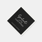 2025年モダン卒業キャップの白黒クラス スタンダードカクテルナプキン (角)