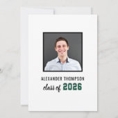 2025年モダン卒業グリーン卒業式パーティー 招待状 (裏面)