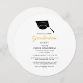 2025年モダン卒業シンプル会 招待状 (正面/裏面)