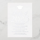 2025年モダン卒業パーティーのシルバークラス 箔招待状 (正面)