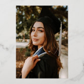 2025年モダン卒業パーティーのブルゴーニュ学級 箔招待状 (裏面)