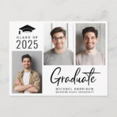 2025年モダン卒業パーティーの写真クラス インビテーションポストカード (正面)