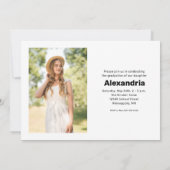 2025年モダン卒業パーティーのScript Photo Class 招待状 (裏面)