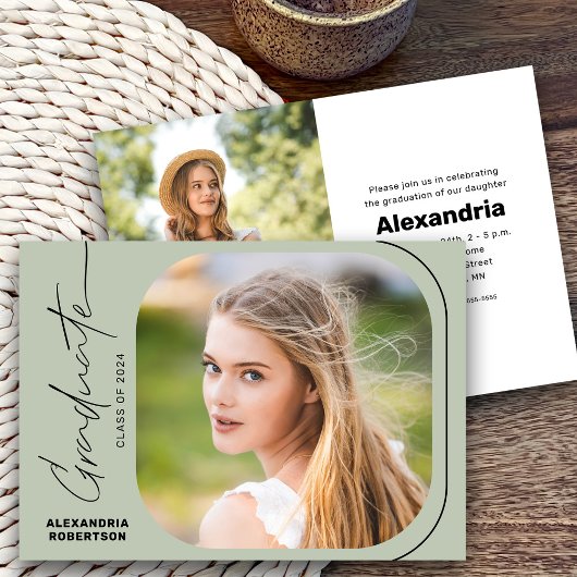 2025年モダン卒業パーティーのScript Photo Class 招待状