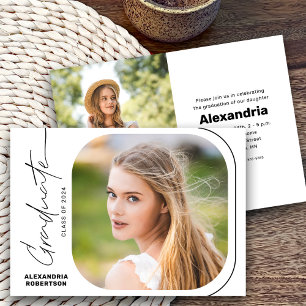 2025年モダン卒業パーティーのScript Photo Class 招待状