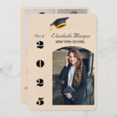 2025年モダン卒業パーティー数々の写真 招待状 (正面/裏面)