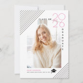 2025年モダン卒業ピンク写真クラス 案内状 (正面)