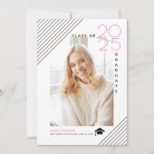 2025年モダン卒業ピンク写真クラス 案内状 (正面)