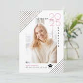 2025年モダン卒業ピンク写真クラス 案内状 (スタンド正面)
