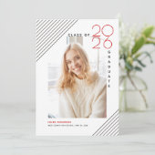 2025年モダン卒業ブラック赤写真クラス 案内状 (スタンド正面)