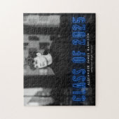 2025年モダン卒業写真のブルーネオンクラス ジグソーパズル (縦)