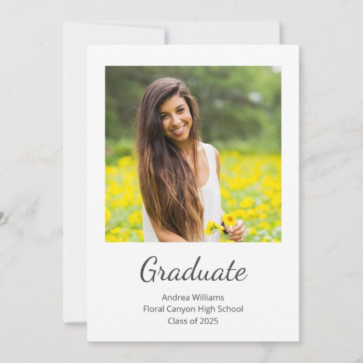 2025年モダン卒業発表の写真クラス 招待状 (正面)