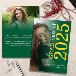 2025年モダン卒業2写真イエローグリーン2025 案内状