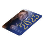 2025年モダン卒業2枚の写真ブルー金ゴールド マグネット (左側)