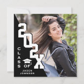 2025年モダン卒業PHOTO卒業会のクラス 招待状 (正面)