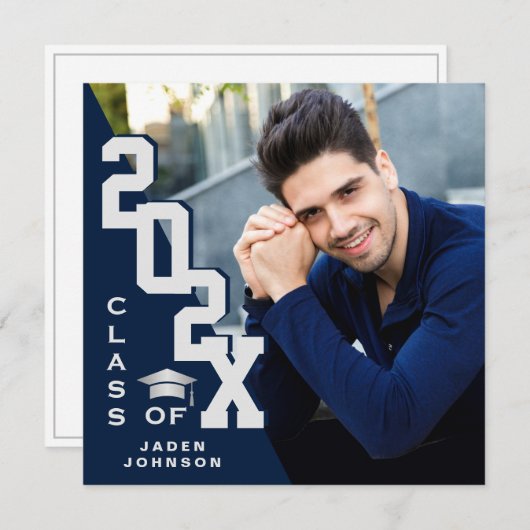 2025年モダン卒業PHOTO卒業会のクラス 招待状 (正面/裏面)