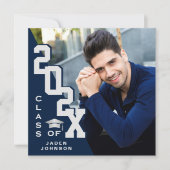 2025年モダン卒業PHOTO卒業会のクラス 招待状 (正面)