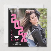 2025年モダン卒業PHOTO卒業会のクラス 招待状 (正面)