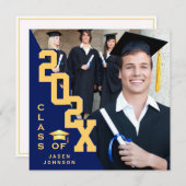 2025年モダン卒業PHOTO卒業会のクラス 招待状 (正面/裏面)