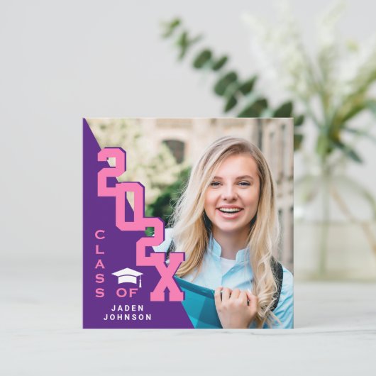 2025年モダン卒業PHOTO卒業会のクラス 招待状 (スタンド正面)