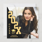 2025年モダン卒業PHOTO卒業会のクラス 招待状 (正面)