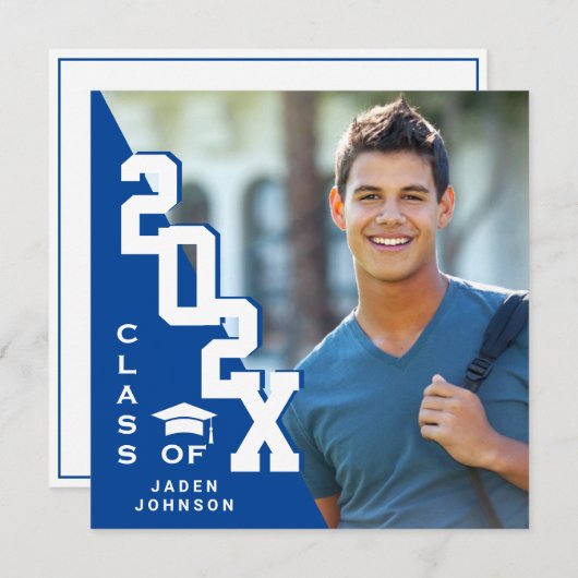 2025年モダン卒業PHOTO卒業会のクラス 招待状 (正面/裏面)