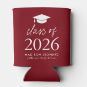 2025年モダン台本バーガンディ卒業クラス 缶クーラー (裏面)