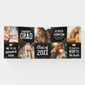 2025年モダン大学院ブラック&金ゴールド写真 横断幕 (横)