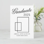 2025年モダン大学院写真白黒 招待状 (スタンド正面)