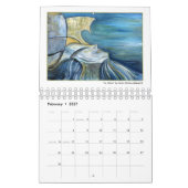 2025年モダン抽象芸術カラフルア絵を描ート カレンダー (2月 2027)