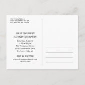 2025年モダン海軍黄色写真卒業 インビテーションポストカード (裏面)