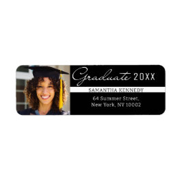 2025年モダン白黒卒業写真 ラベル