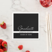 2025年モダン白黒卒業 スタンダードカクテルナプキン (インサイチュ)