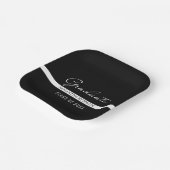 2025年モダン白黒卒業 ペーパープレート (傾斜あり)