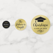 2025年モダン金ゴールドカスタム写真卒業パーティー コンフェッティ (裏面)