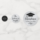 2025年モダン銀カスタム写真卒業パーティー コンフェッティ (裏面)