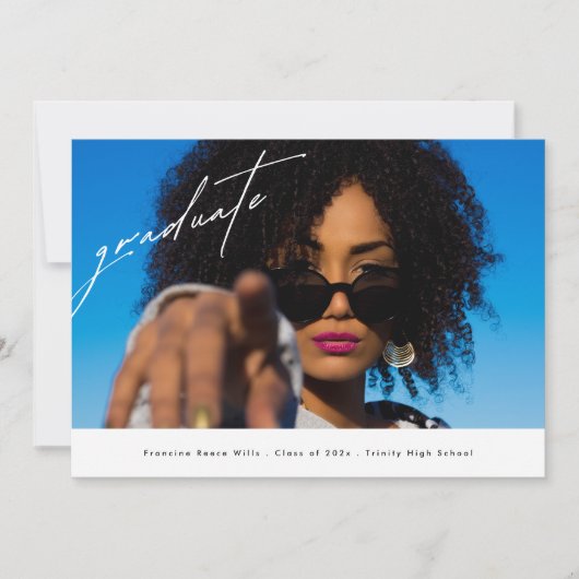 2025年モダン高校写真卒業 案内状 (正面)