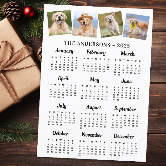 2025年モダン12か月カレンダー4写真 シーズンカード