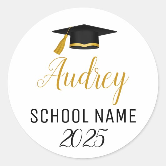 2025年ラベル/卒業パーティーの卒業クラス ラウンドシール (正面)