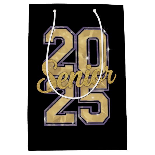 2025年上級金ゴールド卒業生 ミディアムペーパーバッグ (正面)