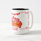 2025年中国のおめでとう赤ランタン ツートーンマグカップ (正面右)