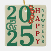 2025年中国ののスネークグリーン セラミックオーナメント (正面)