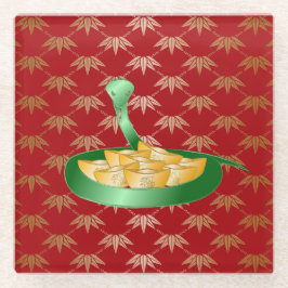 2025年中国のの新年おめでとう金 ガラスコースター