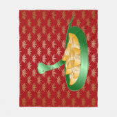 2025年中国のの新年おめでとう金 フリースブランケット (正面)