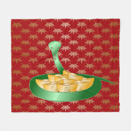 2025年中国のの新年おめでとう金 フリースブランケット