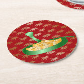 2025年中国のの新年おめでとう金 ラウンドペーパーコースター (アングル)