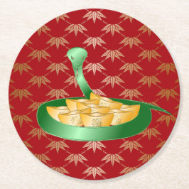 2025年中国のの新年おめでとう金 ラウンドペーパーコースター